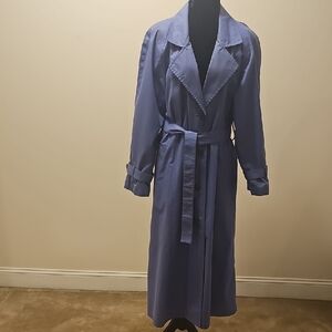 Vintage London Fog Elegant Blue Women's Trench Coat Size 16